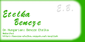 etelka bencze business card